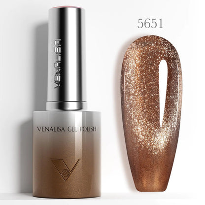 10ml Venalisa Hema Free TPO Free Gel Nail Polish Christmas New Year Soak Off Glitter Red Colors Cat Eye Magnet Nail Gel Polish
