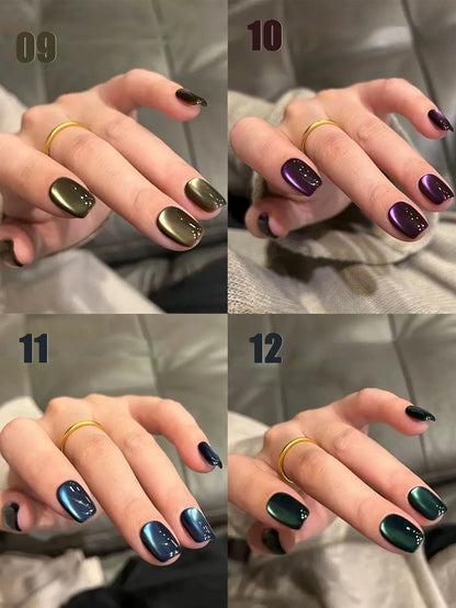 MN 12ML 1-21PCS Hot Selling Red through Half the Sky Cat Eye Nail Polish New Whitening Glass Bead Cat Eye Nail Polish Nail Art