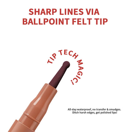 Lakerain Lip Liner Waterproof Transfer-proof Long-lasting Wear Pen Style Felt Head Design Blendable Lip Liner Stain Pen
