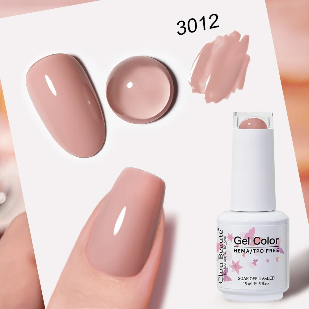 Clou Beaute 15ml Nail Gel Polish Vernis Semi Permanent UV Soak off Varnish Tpo Free Nail Polish Nail Art Gel Lacquer