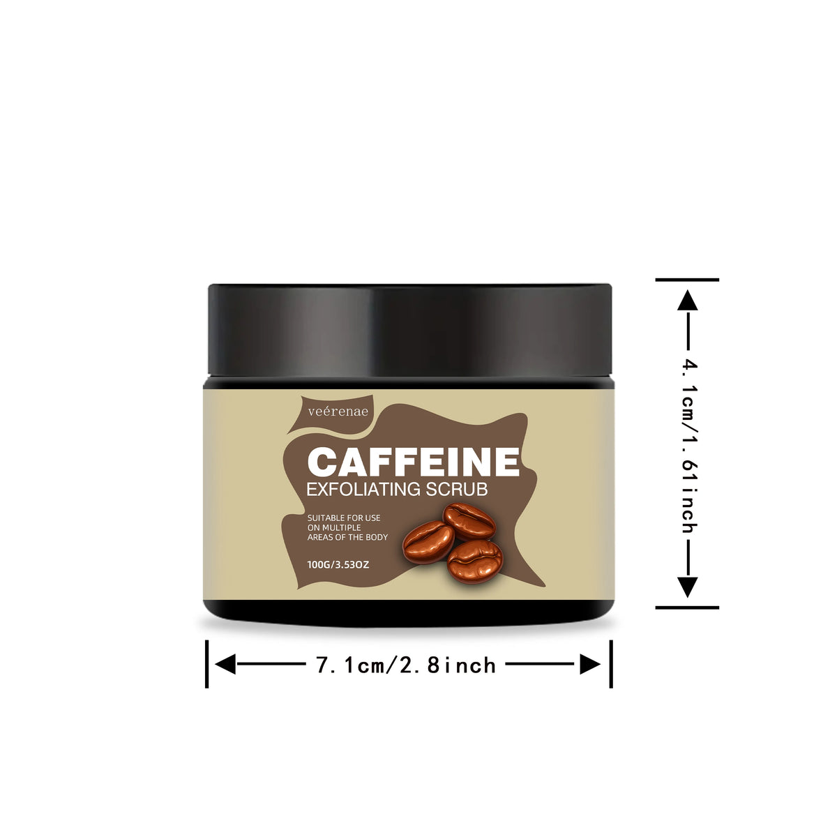 CAFFEINE EXFOLIATING SCRUB - Ice-cream texture, lightweight, non-sticky, non-pore-clogging. Ideal gift for all skin types