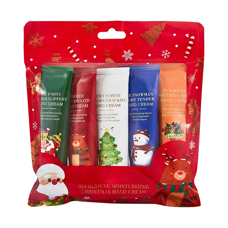 Christmas Hand Cream Set Moisturizing Hydrating Kit Plant Fragrance Nourishing Repair Anti Dry Cracked Hands Skin Care for Women Girls Holiday Xmas Winter Beauty Travel Size Mini Stocking Stuffers Christmas Gift Box