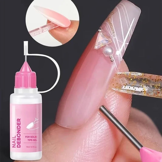 15ML Nail Glue for Press on Acetone Free Nail Polish Remover Multi-Functional Remover for Nails Tips Gentle Glue Remover