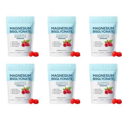 Magnesium Bisglycinate Gummies Support Daily Sleep Quality Help Maintain Nervous System Health Assist Muscle Recovery 60 Gummies