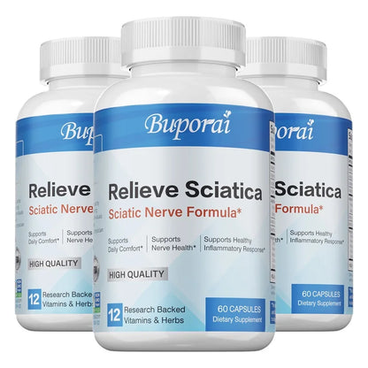 Relieve Sciatica Capsules - Helps Relieve Joint Pain, Discomfort in The Hips, Legs and Lower Back,Improves Nervous System Health