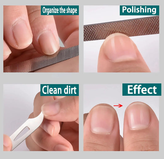 10/20Pcs Metal Nail File,Stainless Steel Nail File with Curved Sharp Pointed Tip Double Sided Manicure Pedicure Toenails Tools