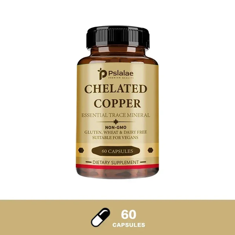 Chelated Copper Capsules - Supports Bone, Skin, and Nervous System Health, Promotes Collagen Synthesis, and Enhances Immunity
