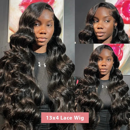 32 13x6HD Transparent Lace Front Wig Body Wave Human Hair 13x4 Lace Front Wig Glue Free Closed Wig Female