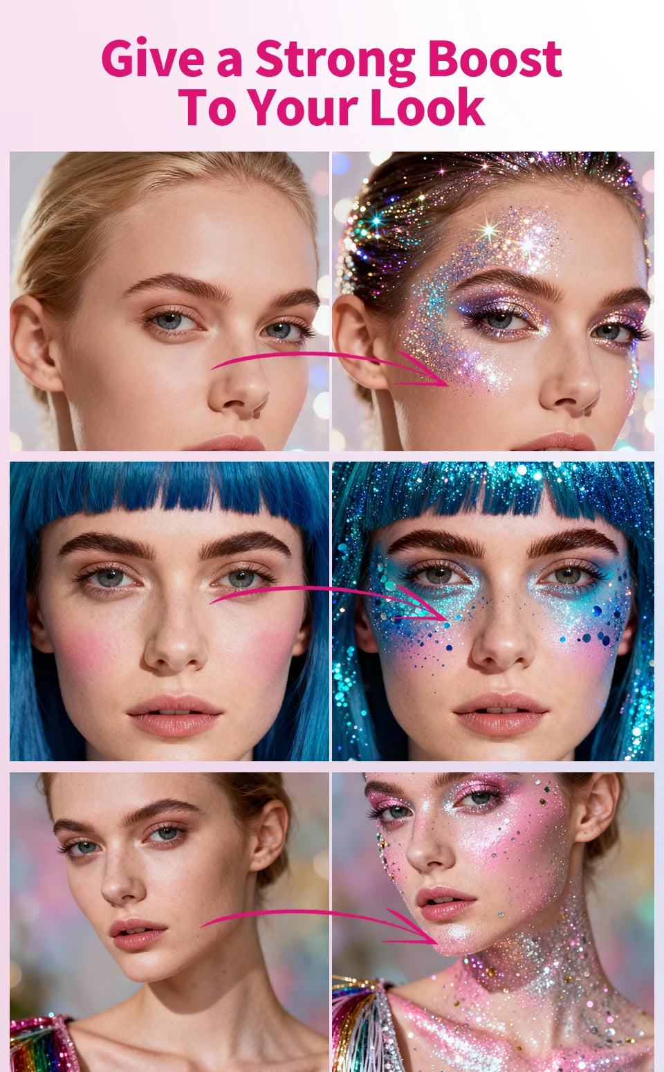 Fairy Dust Sparkling Sequins Glitter Bar Makeup Face Body Glitter Gel Hair Glitter Spray Christmas Paillette for Child Girl
