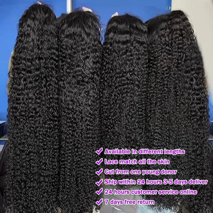 38Inch Deep Wave Frontal Wig Transparent 13x4 13x6 HD Lace Frontal Human Hair Wigs Curly Human Hair Lace Frontal Wigs For Women