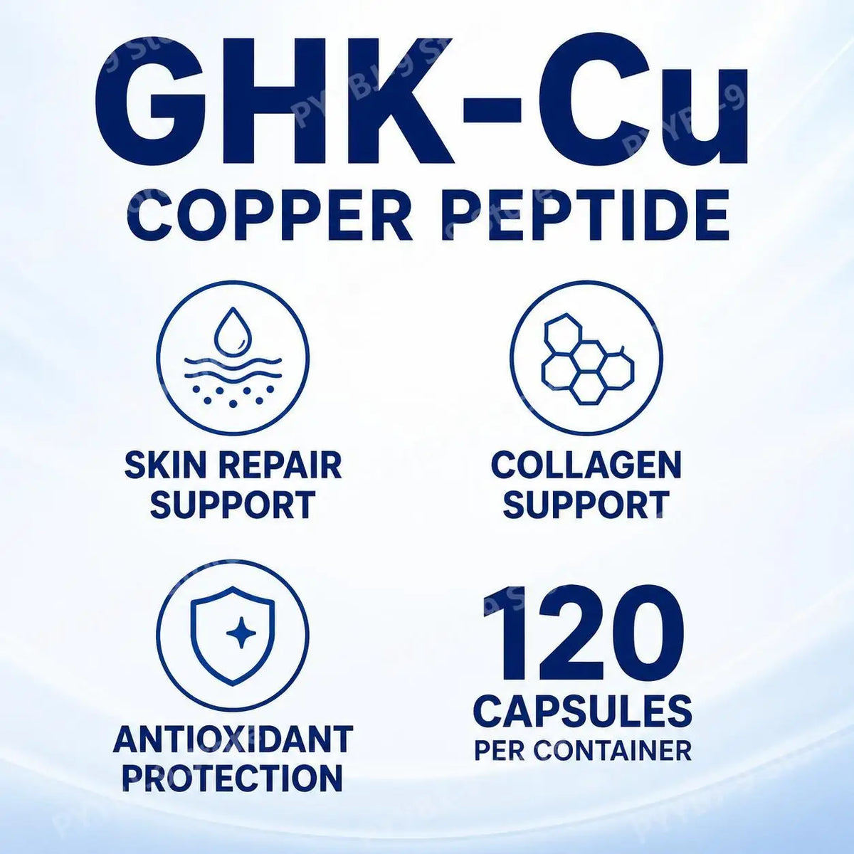 GHK-Cu Copper Peptide Capsules for Skin Repair Support, Collagen Metabolism Support, and Antioxidant Protection - 120 Capsules