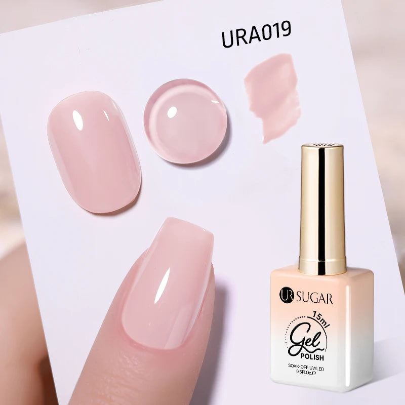 UR SUGAR 15ml Gel Nail Polish Neon Blue Red Green Pastal Nude UV/LED Soak Off No Wipe Nail Gel Polish Suitable For Summer Autumn