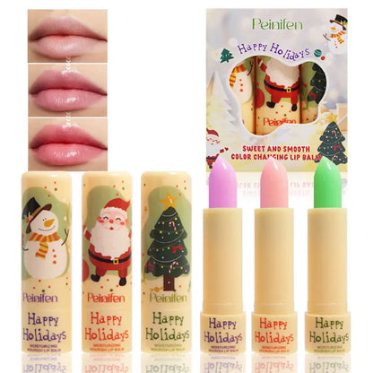Three Color Changing Lipstick, Moisturizing and Soothing, Color Changes with Temperature, Refreshing and Non Greasy Lipstick Set