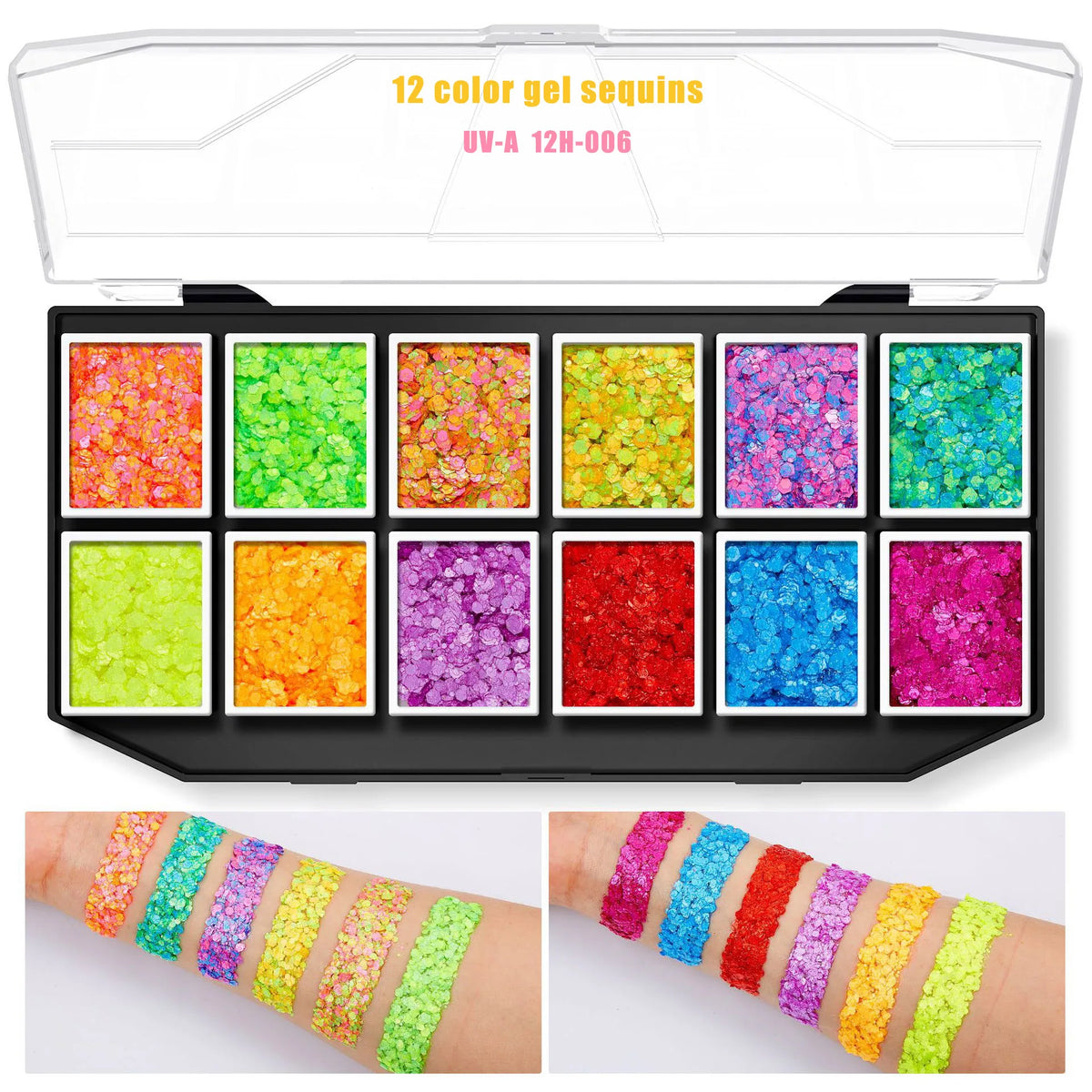 Christmas Sequins Decorative Body Cream Luminous Holographic Multicolor UV Chunky Glitter Gel Paste Palette