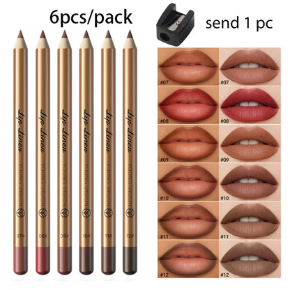 Waterproof Matte Lip Liner and Lipstick Pen Set Long-Lasting Non-Fading Smudge-Proof   Lip Pencil for Precise Application