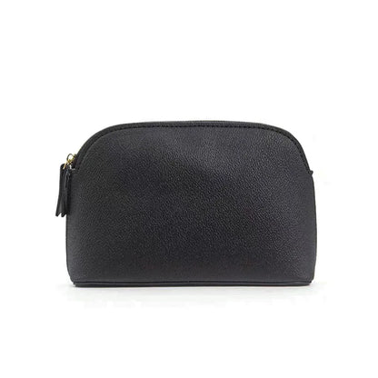 Customized Letters PU Leather Cosmetic Storage Bag Classic Simple Atmosphere Solid Color Make Up Bag Advanced Zipper Wash Bag