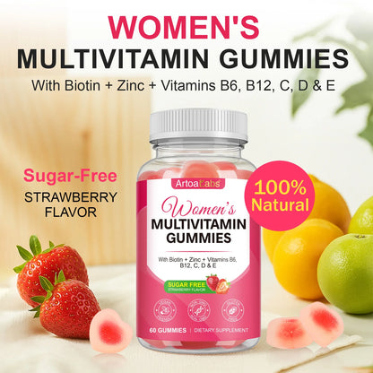Women's Multivitamin Gummies, 36‑in‑1 Vitamins Minerals with Biotin & Zinc for Skin Hair Nails, Energy Bone & Immune, 60 Count