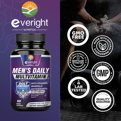 Men's Multivitamin – Immune Boost with Vitamins A, B12, C, D | Daily Energy & Non-GMO