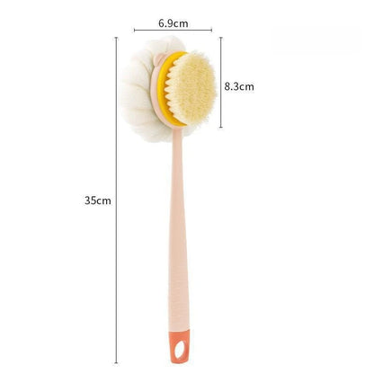 Long Handle Bath Brush Double-Sided Scrubbing Shower Towel Back Scraper Detachable Strong Bath Soft Bristle Washing Brush