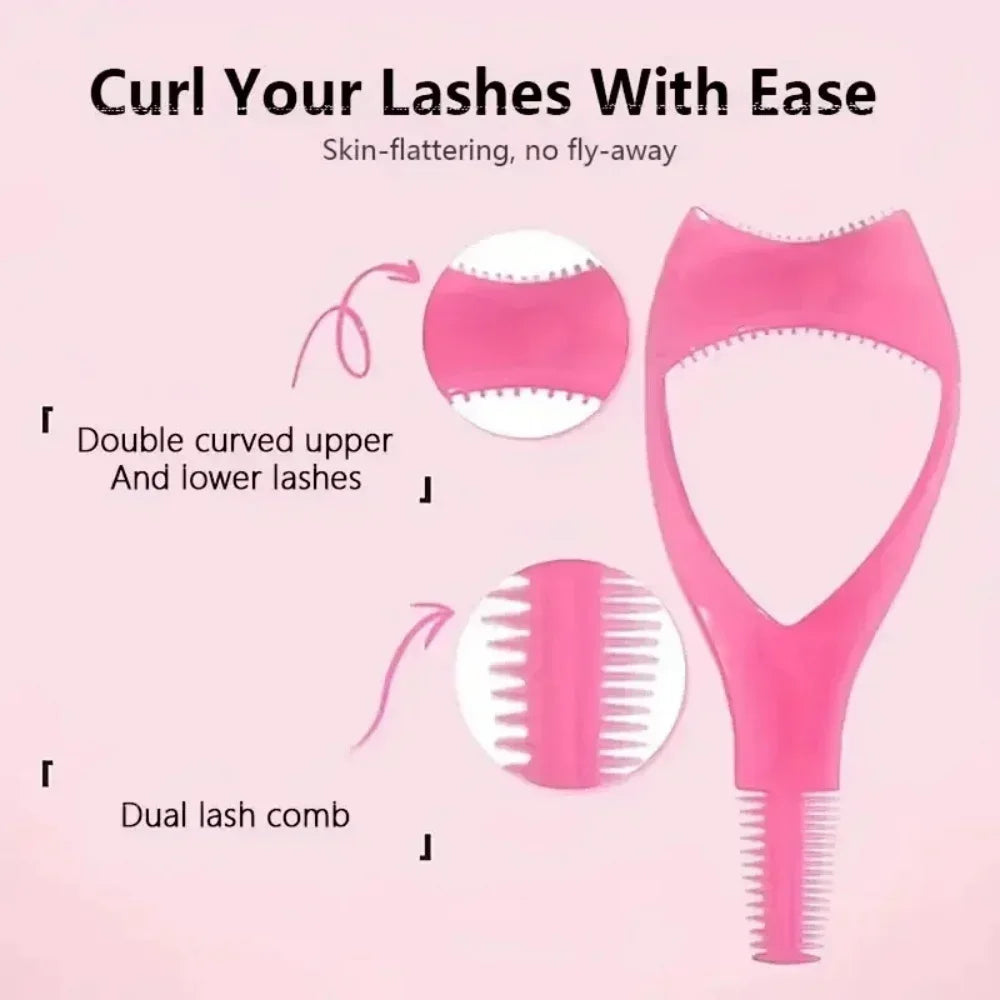 3 in 1 Portable Eyelash Makeup Tool Lash Curler Anti Smudge Mascara Shield Guard Eyeliner Holder Eye Beauty Cosmetic Accessory