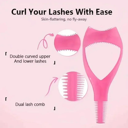 3 in 1 Portable Eyelash Makeup Tool Lash Curler Anti Smudge Mascara Shield Guard Eyeliner Holder Eye Beauty Cosmetic Accessory
