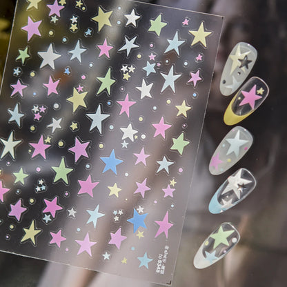 Cute Winter Cartoon Christmas Tree 5D Nail Sticker Snowman Rabbit Bow Pearl Wreath Cake Snowflake Star Self‑Adhesive Nail Decal