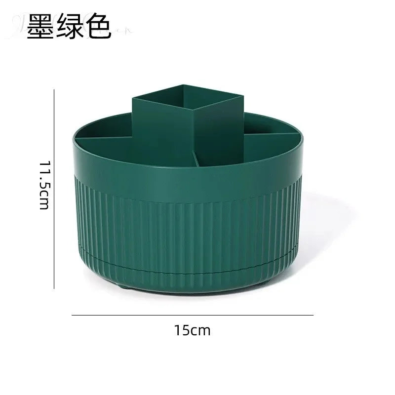 360 Degree Rotating Cosmetic Storage Organizer, Makeup Brush Lipstick Eye Shadow Pen Holder Desktop Shelf for Dresser Vanity