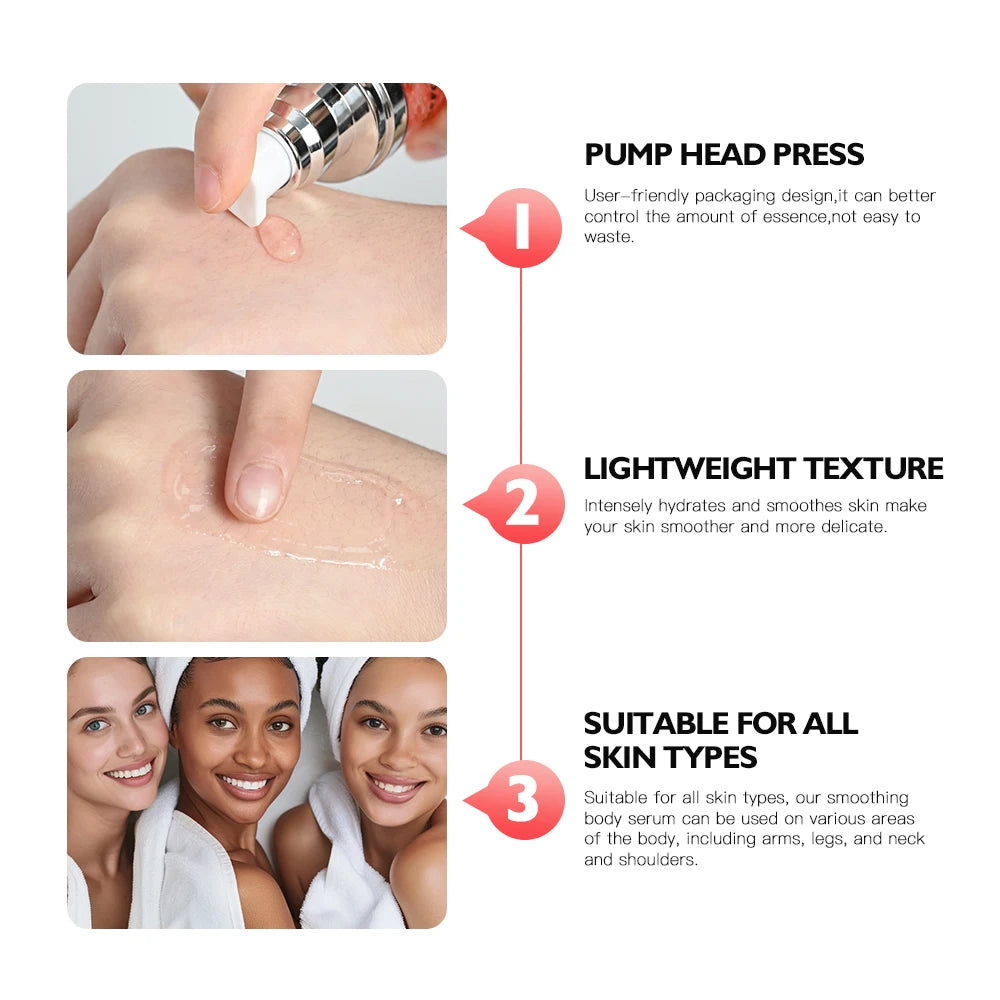 Smoothing Body Serum Face Serum Moisturizing brightning Vitamin E Hyaluronic Acid Facial Serum Shrink Pores BGlossy Body Serum