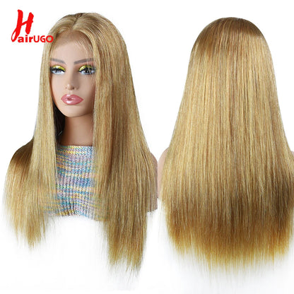 #4 Straight 4x4 Lace Closure Wigs Human Hair Brown Lace Front Human Hair Wigs Remy Chocolate Lace Frontal Wigs For Woman HairUGo