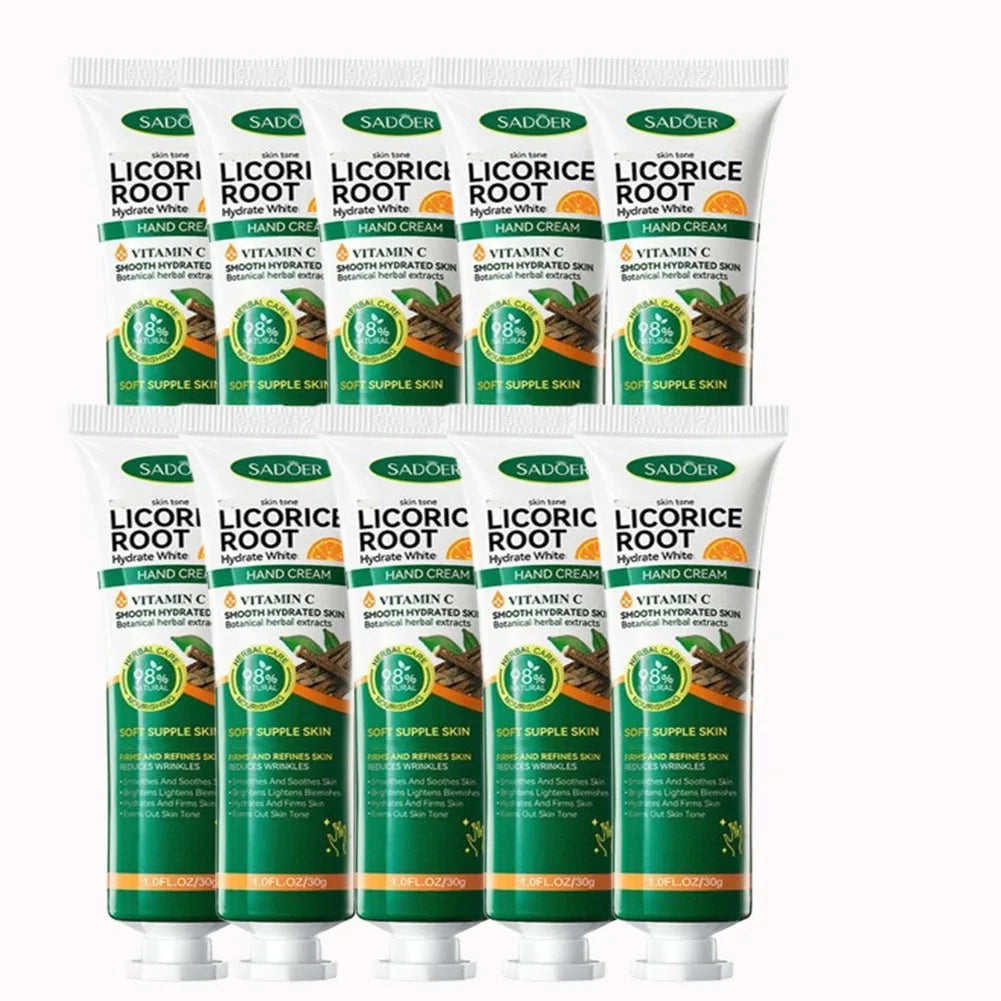 1/3/5/10 pcs SADOER Liquorice Whitening Hydrating Hand Cream with plant Essence Moisturizing Nourishing Brightening Hands Care