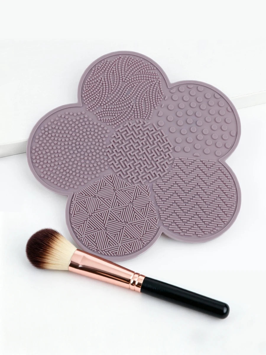 Flower Shape Soft Rubber Makeup Brush Cleaner Pad Cosmetic Sponge Washing Mat Beauty Tool Cleaning Board Scrubber Artist Studio