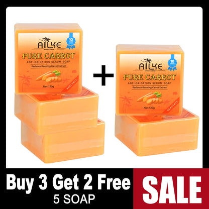 AILKE Pure Carrot Anti-Oxidation Serum Soap, Whitening, Clean Stains, Skin Brightening Soap Bar, With Vitamin C, For Body, Face