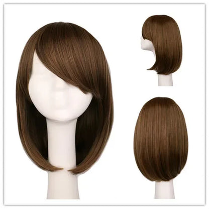 Synthetic short bob straight hair with trimmable bangs Lolita Ombre pink red blue purple cosplay wig for women short wigs