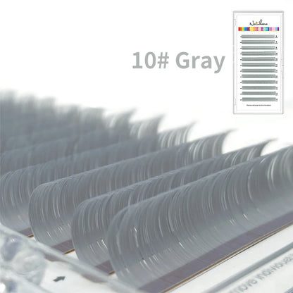 NATUHANA Ombre Blue Purple Color Eyelash Extension Individual Faux Mink Eyelashes Gradient White False Lashes