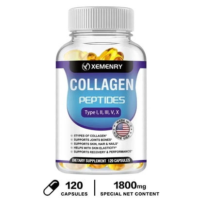 Collagen Peptide - Anti-Aging, Anti-oxidation, Anti-wrinkle, Type I, II, III, V Premium Collagen ComplexSupplements