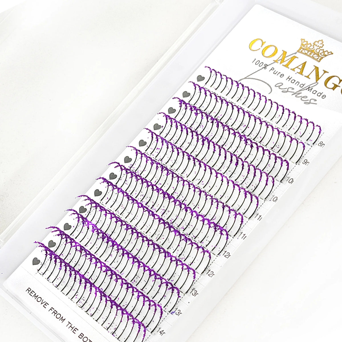 CoMango Shinning Colored Glitter Spikes Eyelash Extension Sliver Purple Blue Pink For Christmas Cosplay Party Makeup