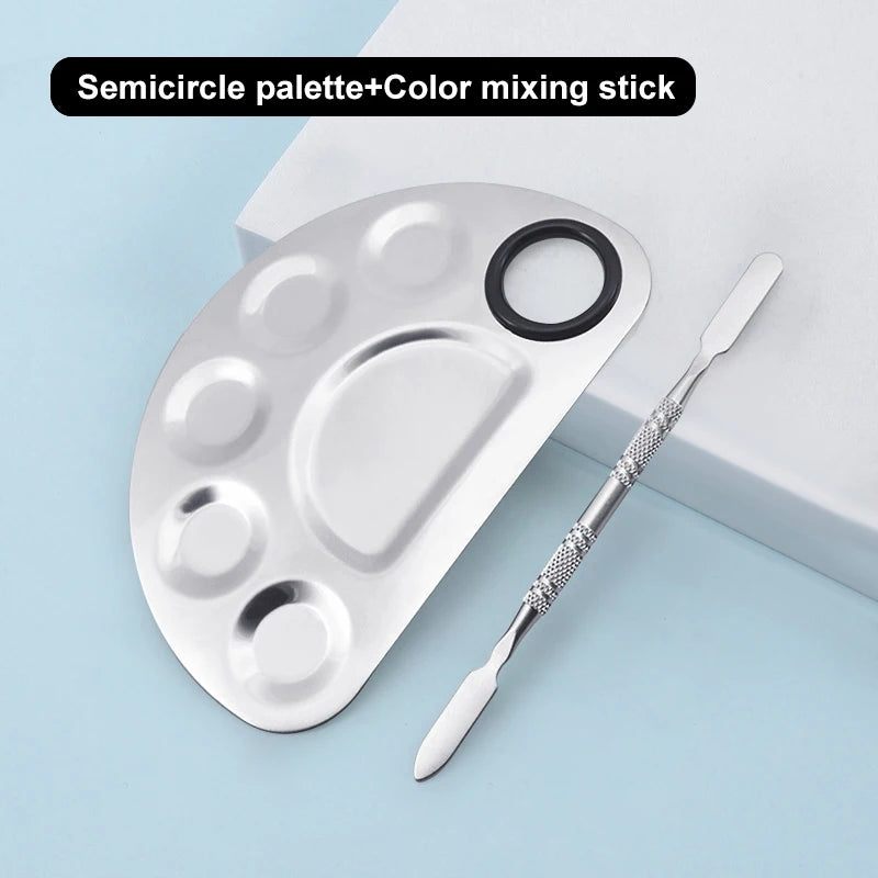 Makeup Mixing Palette Kits Professional Eye Shadow Mixer Tool with Spatula Specialized Stainless Steel Makeup Tools Accessories