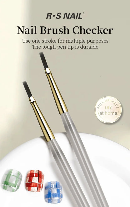 RSNAIL Nail Art Brush Checker Nail Drawing Painting Line Brush Nail Art Tool Acrylic Painting Brushes DIY Design Manicure Tools