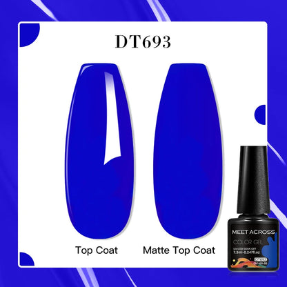 MEET ACROSS 8 Colors Mirror Gel Nail Polish Long-lasting Quick-drying Metallic Gold Silver Red Semi Permanent Varnish Nail Art