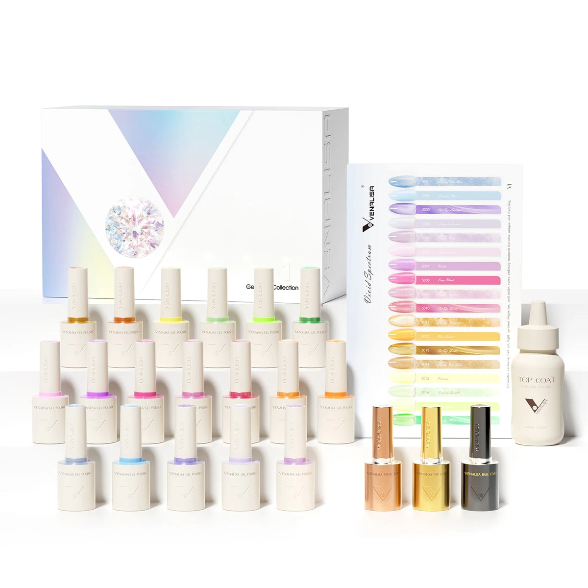 1Set VENALISA V6 Whole Set 10ml HEMA FreeTPO Free Vegan Nail Gel Polish Color Display Gel Varnish Nail Maincure Branded Suitcase