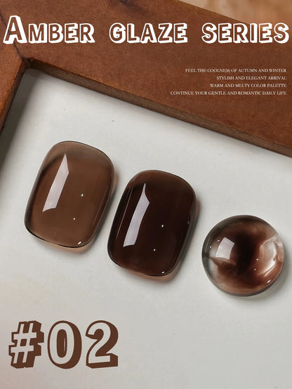 10ML 1-9pcs Hot Selling Water Blurred Clear Brown Nails Jelly Nail Polish Whitening Leopard Nails Black Green Nails