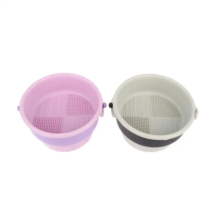 3-In-1 Foldable Silicone Makeup Brush Cleaner Mat & Drying Rack Lightweight Portable Cosmetic Brush Cleaner for Business Trips