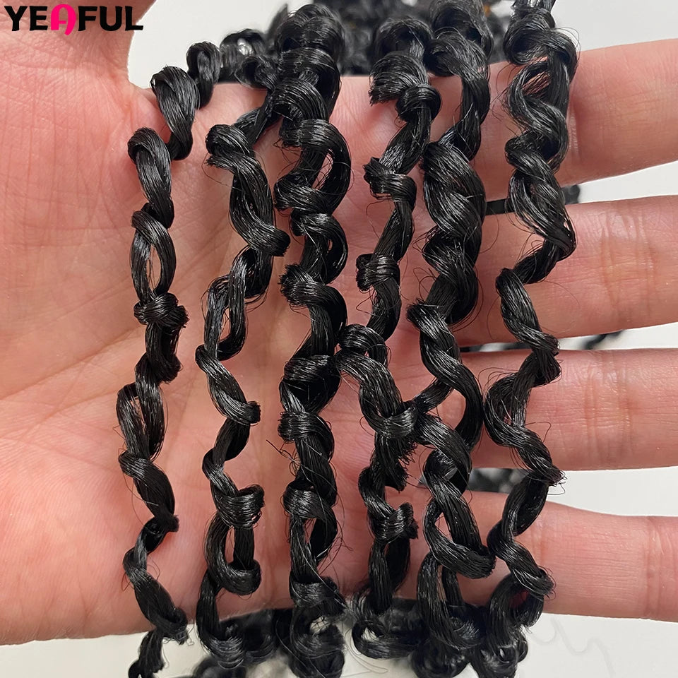 1-6 Packs Yanky Twist Crochet Hair 12"Pre-twisted Natural Black Kinky Mini Spring Twist Small Curly Senegalese Twist Hair Braids