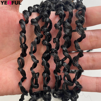 1-6 Packs Yanky Twist Crochet Hair 12"Pre-twisted Natural Black Kinky Mini Spring Twist Small Curly Senegalese Twist Hair Braids