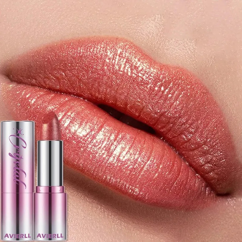 14Color Metallic Violet Lipstick Polarizing Pigment Diamond Glitter Lipgloss Waterproof Lasting Gold Pearl Shine Sexy Lip Makeup