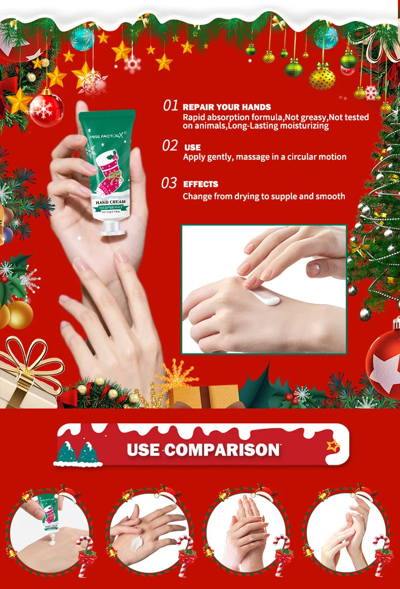 60 piece Christmas hand cream gift box set, advanced essence moisturizing and moisturizing, suitable for dry and cracked skin
