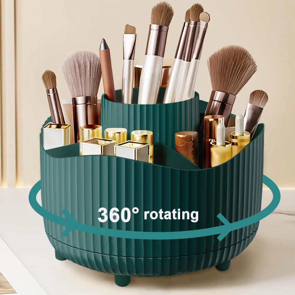 360° Rotating Makeup Brush Holder Cosmetic Brush Holder Large Capacity Lipstick Eyebrow Makeup Brush Holder Jewelry Container