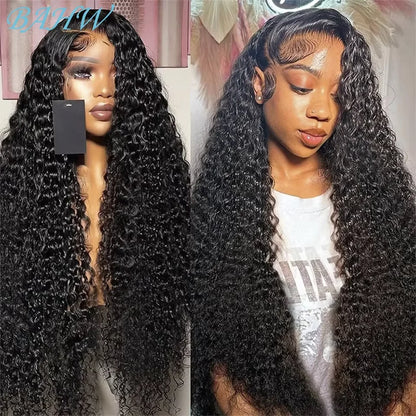Peruvian Water Wave Human Hair Wigs 13x4 Transparent Lace Front Wig Pre Plucked Virgin Hair 4x4 Lace Closure Wig For Black Women