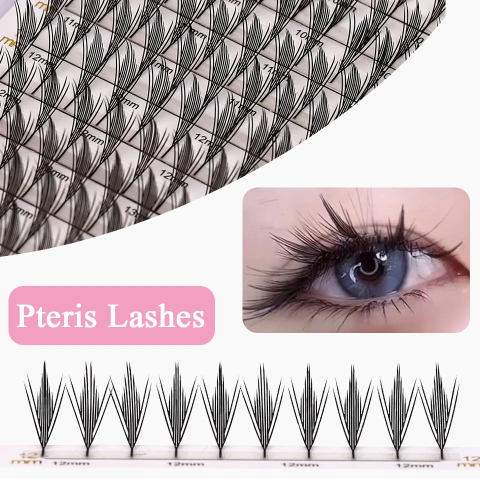 New Tinsel Anime Eyelash Extension Dual Sided Holographic Manga False Eyelash Feather Colored Christmas Party Comic Spire Lashes