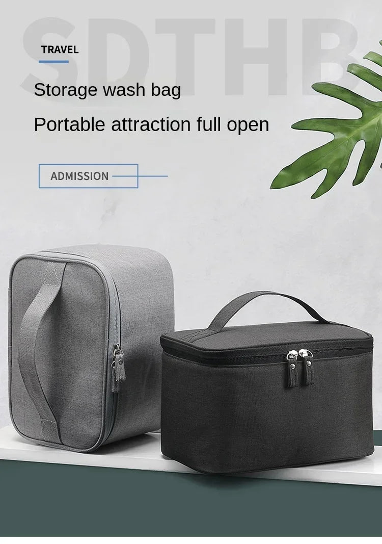 New Business Trip Men's Toiletry Bag Double Layer Large Capacity Cosmetic Bag Oxford Cloth Storage Bag Portable Handbag
